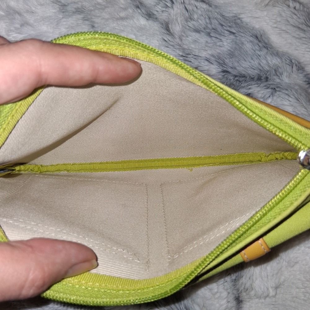 Coach Yellow and Green Clutch with Modern Design - Picture 4 of 7